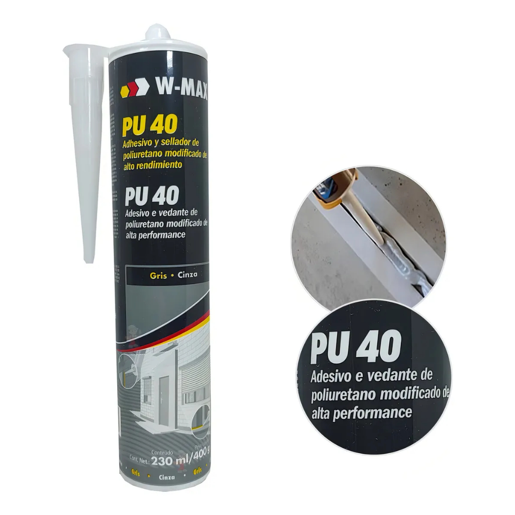 Wurth - Selante PU 40 400g (Adesivo Cola Aderencia Pia Churrasqueira Vidro Vedar)