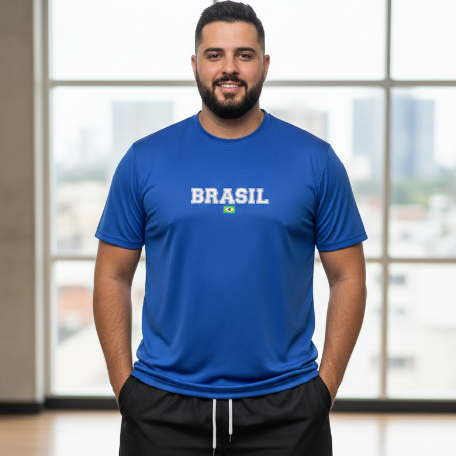 Camiseta Masculina Brasil Futebol Dry Fit Casual Esportiva em Oferta na Shopee