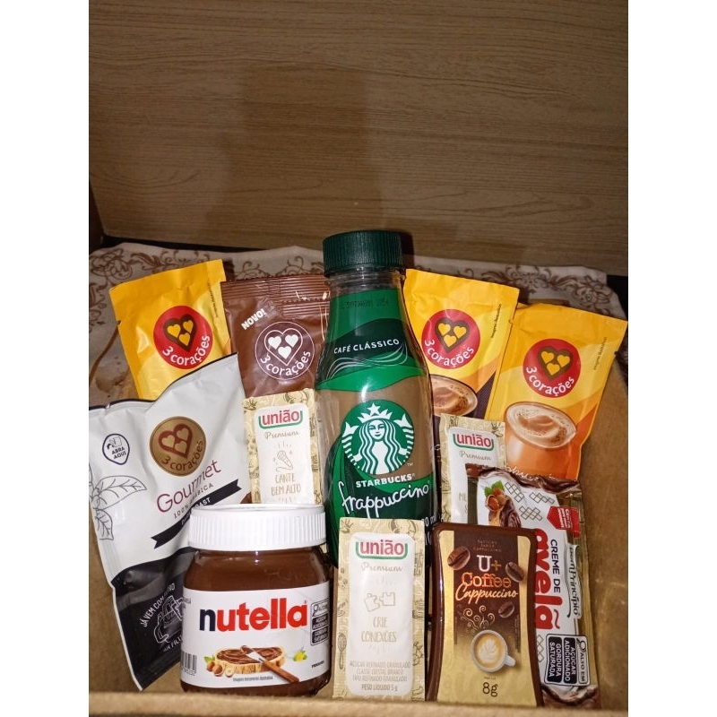 Cesta Kit De Café Gourmet Três Corações Starbucks Drip Coffee Cesta De Café Da Manhã Completa Para Presentear Nutella