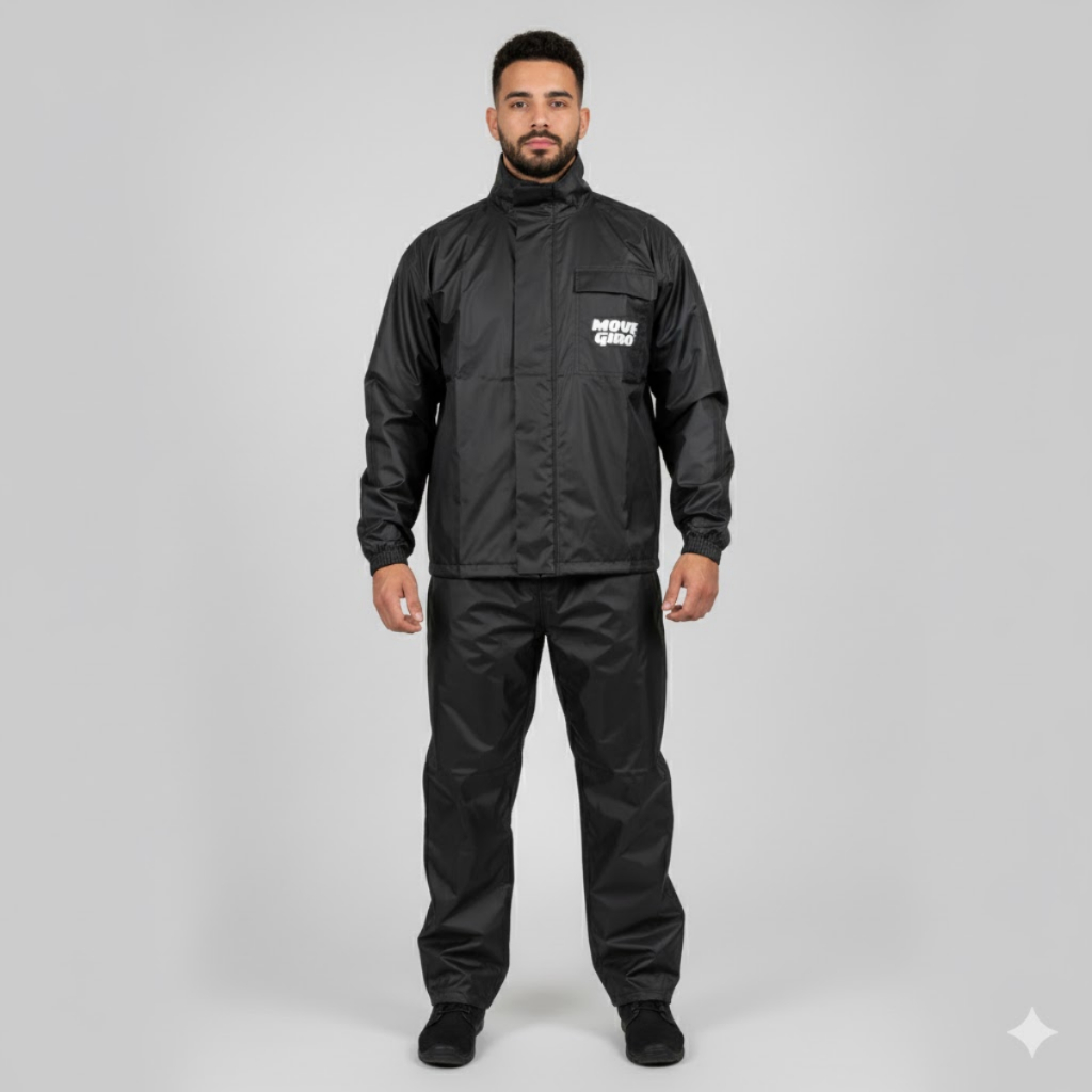 Conjunto Capa de Chuva Motoqueiro Impermeável PVC Reforçado Grosso| Roupa Motoboy c/ Zíper e Velcro