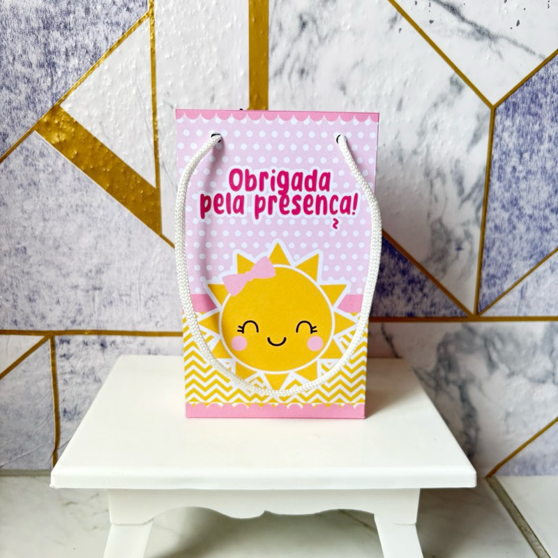 ENVIO RAPIDO 10~30 Sacolinha Surpresa Personalizada Raio de Sol Rosa Lembrancinhas Festa Infantil Aniversário