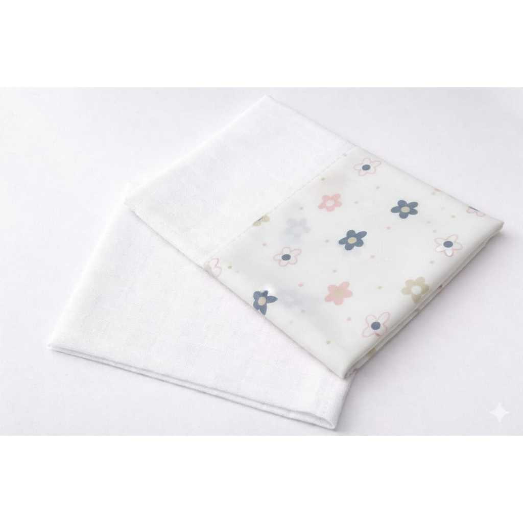 Kit 2 Toalhinhas de Boca Bebê 32x35cm 100% Algodão com Barrinha Estampada