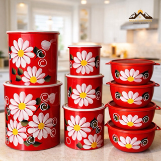 Kit Potes de Mantimento Cozinha 5 Peças + 4 Bowl Potes Redondo em Oferta na Shopee