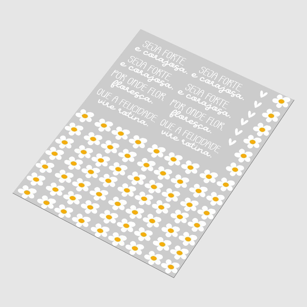 Cartela DTF UV A4 - Tema: MARGARIDA - Adesivo para produtos rígidos em Oferta na Shopee