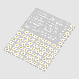 Cartela DTF UV A4 - Tema: MARGARIDA - Adesivo para produtos rígidos em Oferta na Shopee