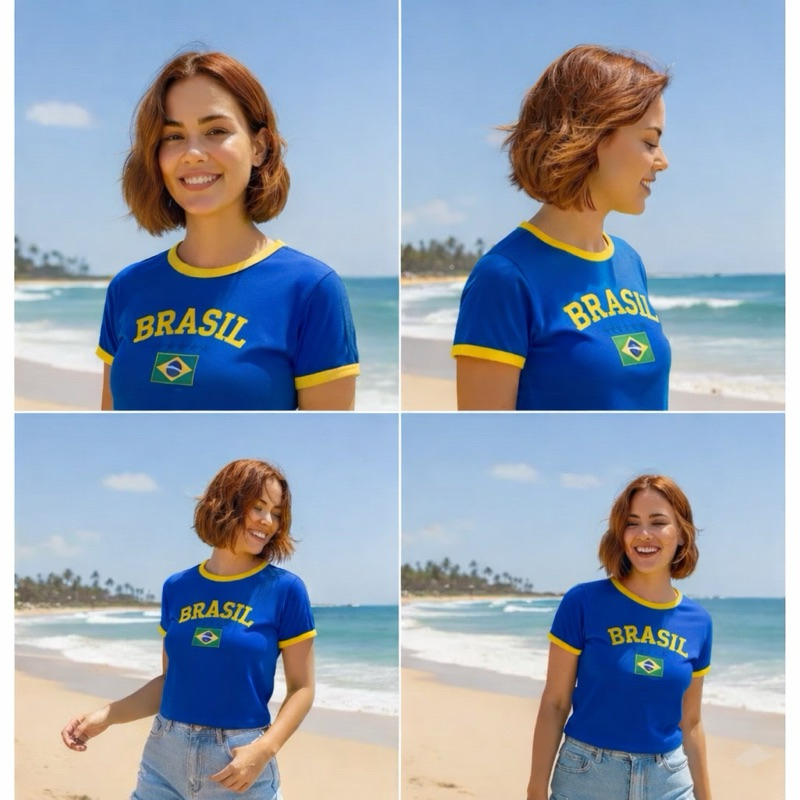 Camiseta De Algodao Baby Look Tshirt Feminina Do Brasil