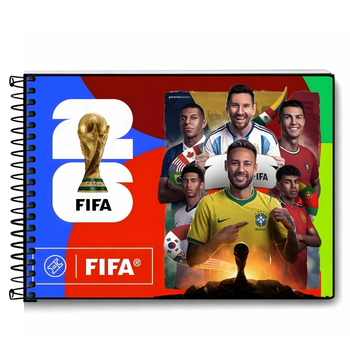 Livro de Colorir Copa do Mundo 2026 Infantil Capa Dura A4 30 50 100 Folhas Papel 180g Futebol