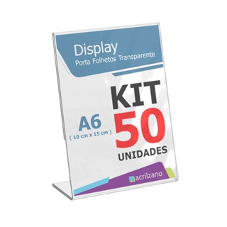 Display Mesa Kit 50pç 10x15 A6 L Porta Folheto Papel em Oferta na Shopee