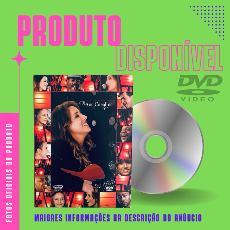 DVD ANA CAROLINA - + UM (Gilberto Gil, Maria Bethânia, Maria Gadú, Seu Jorge, Maria Gadú)