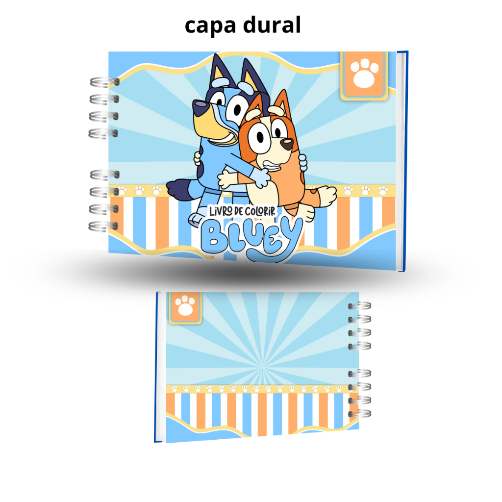 Livro de Colorir BLUEY Capa Dura e Folha 120 50 Páginas Personalizado com seu nome — imagem 2 de 2