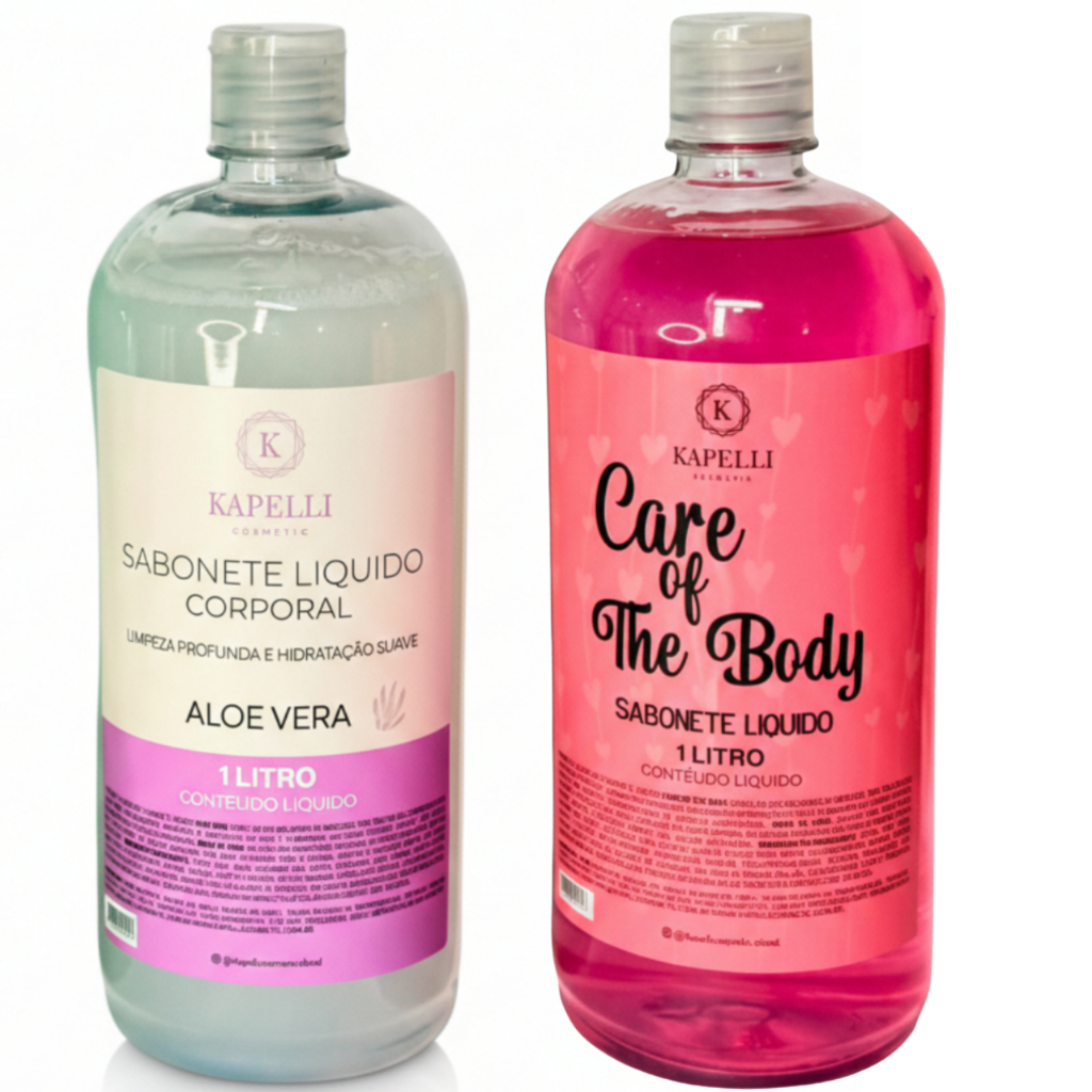 KIT 2 SABONETES LÍQUIDOS KAPELLI 1L – ALOE VERA + CARE OF THE BODY em Oferta na Shopee