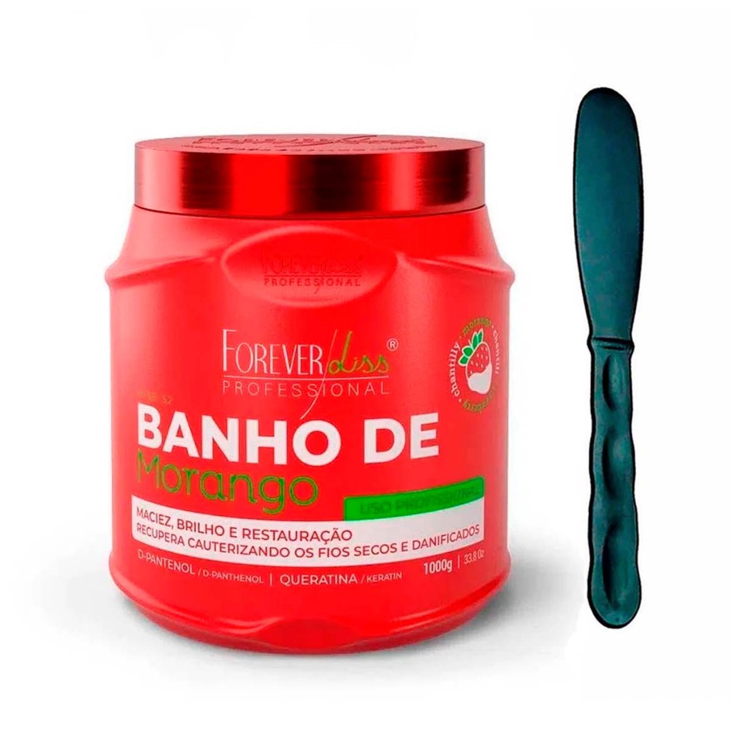 Mascara Banho de Verniz Morango Forever Liss 1kg