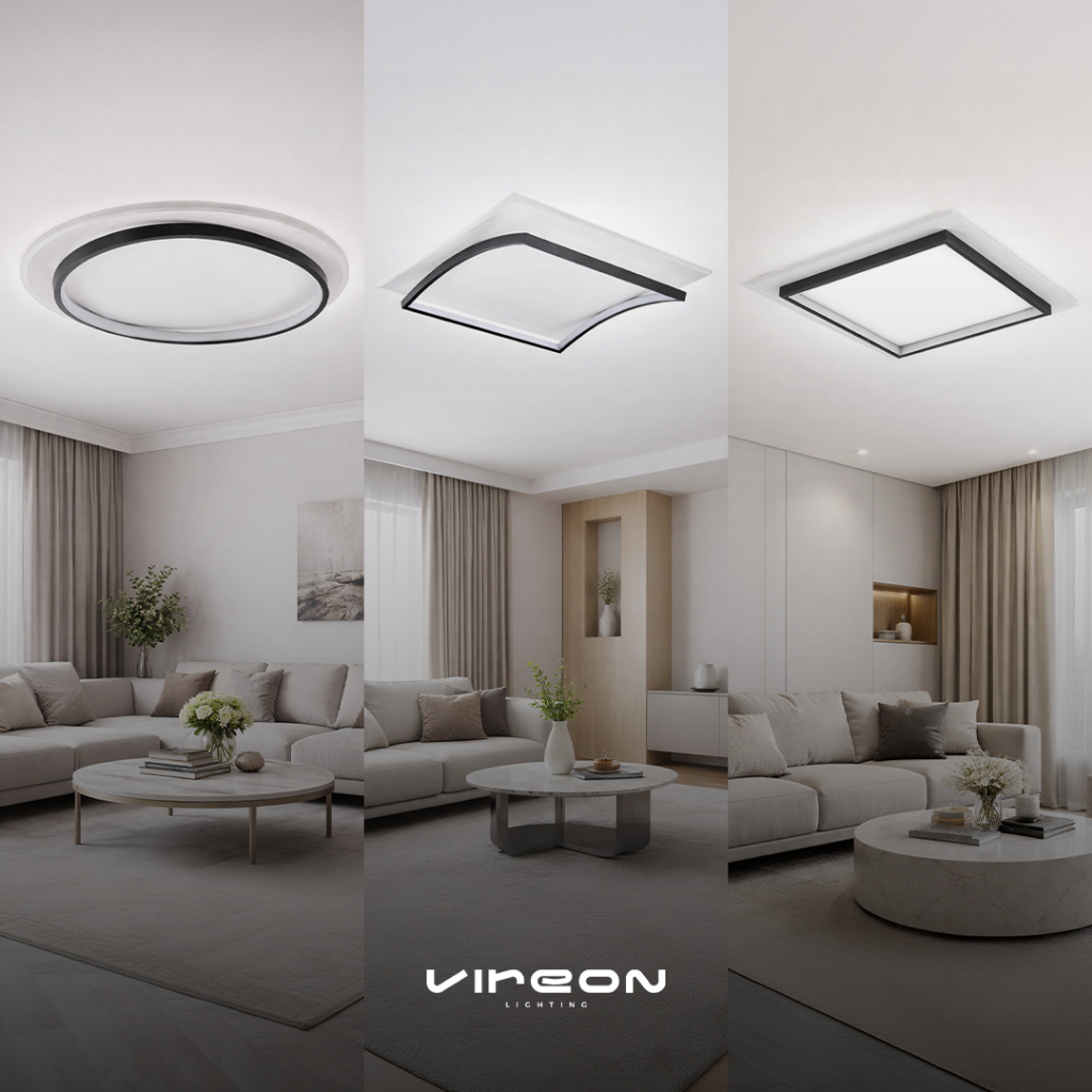 Plafon LED Vireon Quadrado e Redondo Sobrepor Bivolt Luminária de Teto Sala Quarto Cozinha