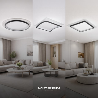 Plafon LED Vireon Quadrado e Redondo Sobrepor Bivolt Luminária de Teto Sala Quarto Cozinha