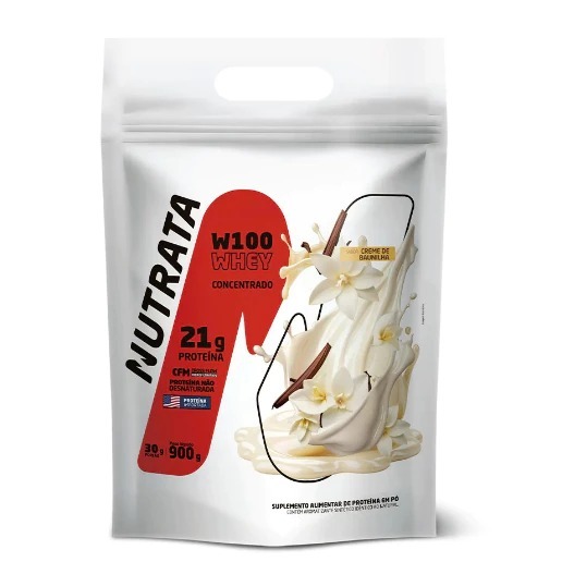 Nutrata W100 Whey Concentrado Todos Sabores 900g Refil em Oferta na Shopee