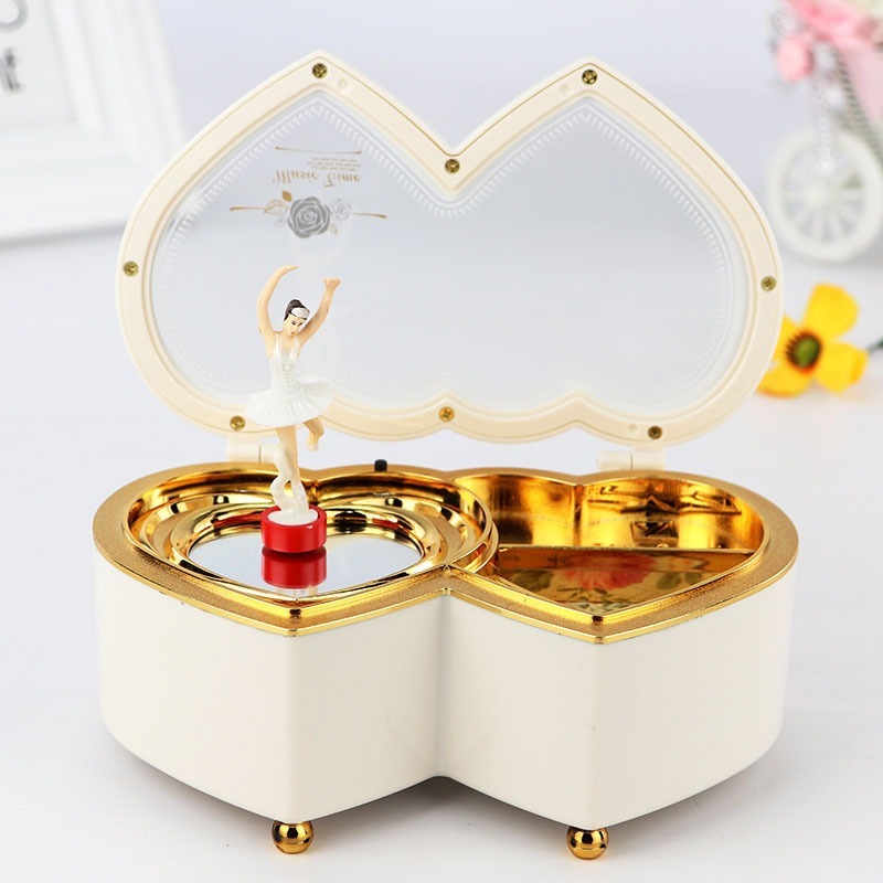 Caixinha De Música Porta Jóias 2 Coração Bailarina Dançarina