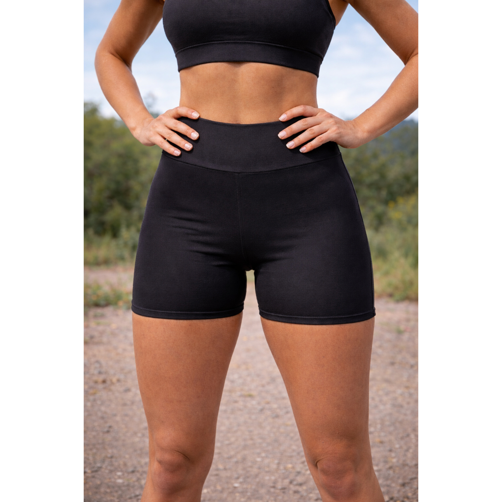 Short legging Suplex lycra Academia Fitness praia verão Short Feminino Curto liso preto