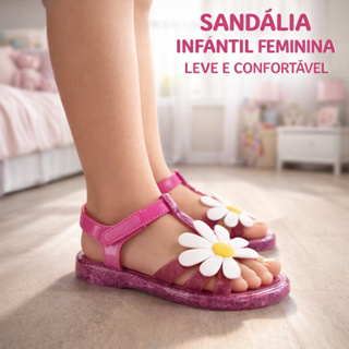 Sandália Infantil Menina Papete Confortável para Passeio em Oferta na Shopee