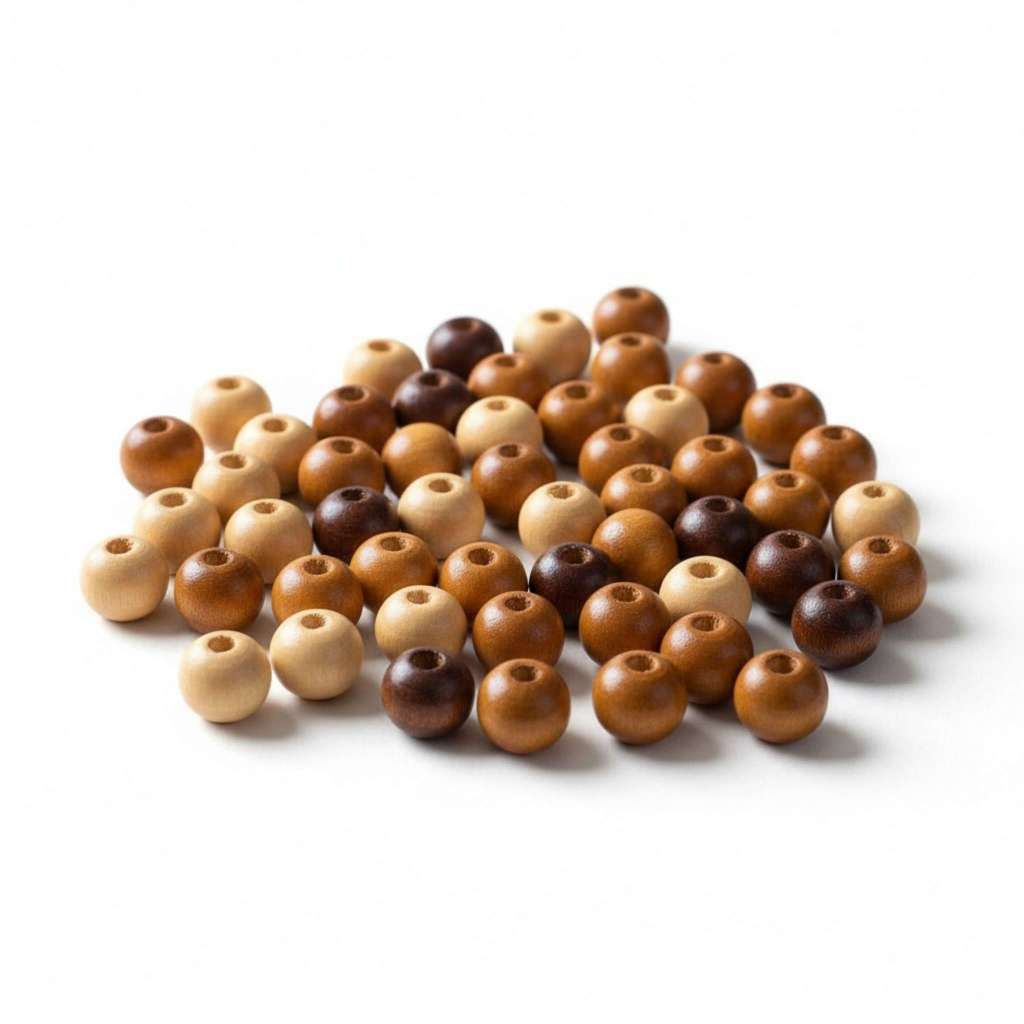 Bolinhas De Madeira 12mm Para Artesanato - Passante 1,5mm - Miçanga Grande