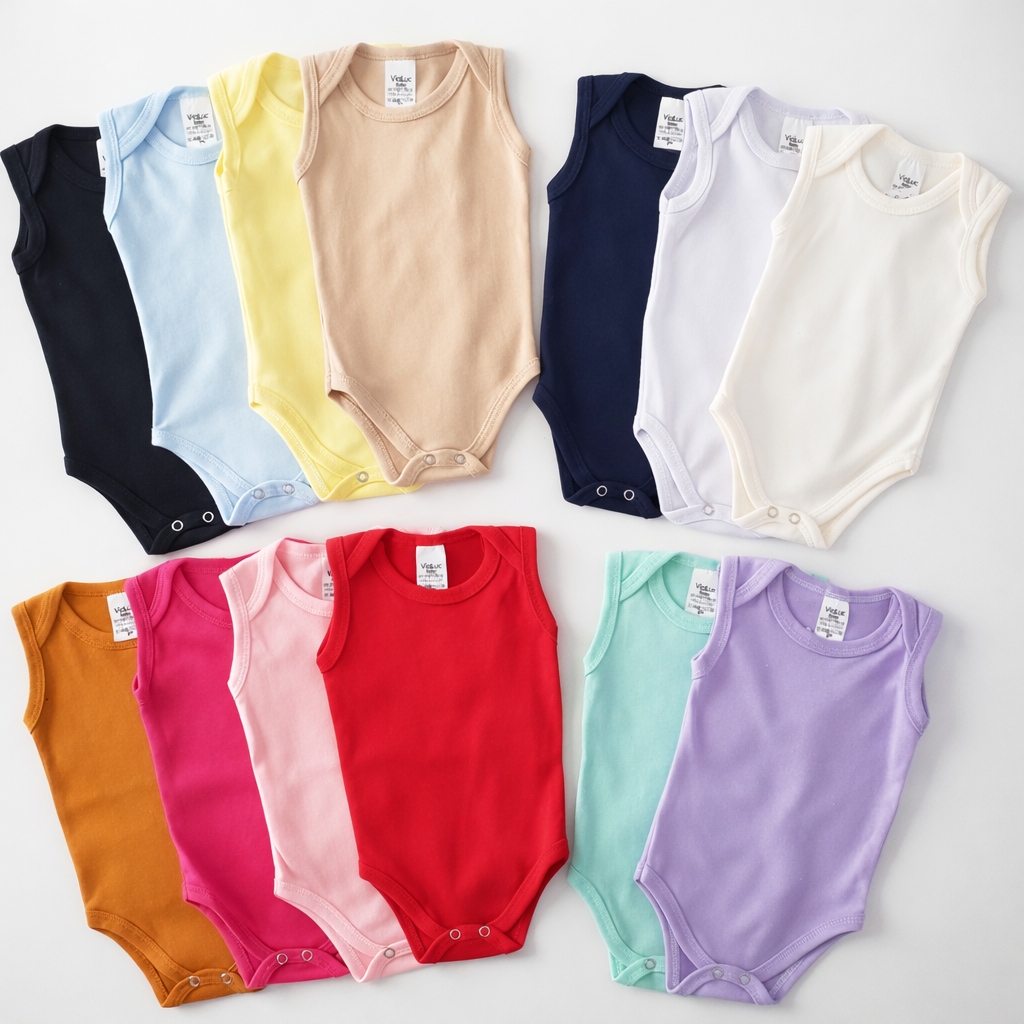 Kit Body bebê  Regata 3 peças 100% Algodão em Oferta na Shopee