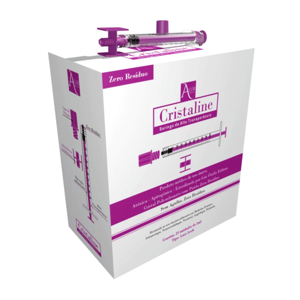 Seringa Cristaline 1ml Resíduo Zero Com Transferidor - Alur