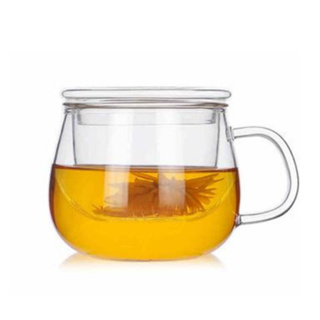 Caneca com infusor de vidro borossilicato com tampa para chá capacidade até 400ml em Oferta na Shopee