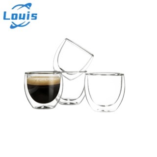 Louis Kit 6 Copos Dupla Parede Isolante 80ml, Mantém Quente/Frio e Sem Suor para Café em Oferta na Shopee
