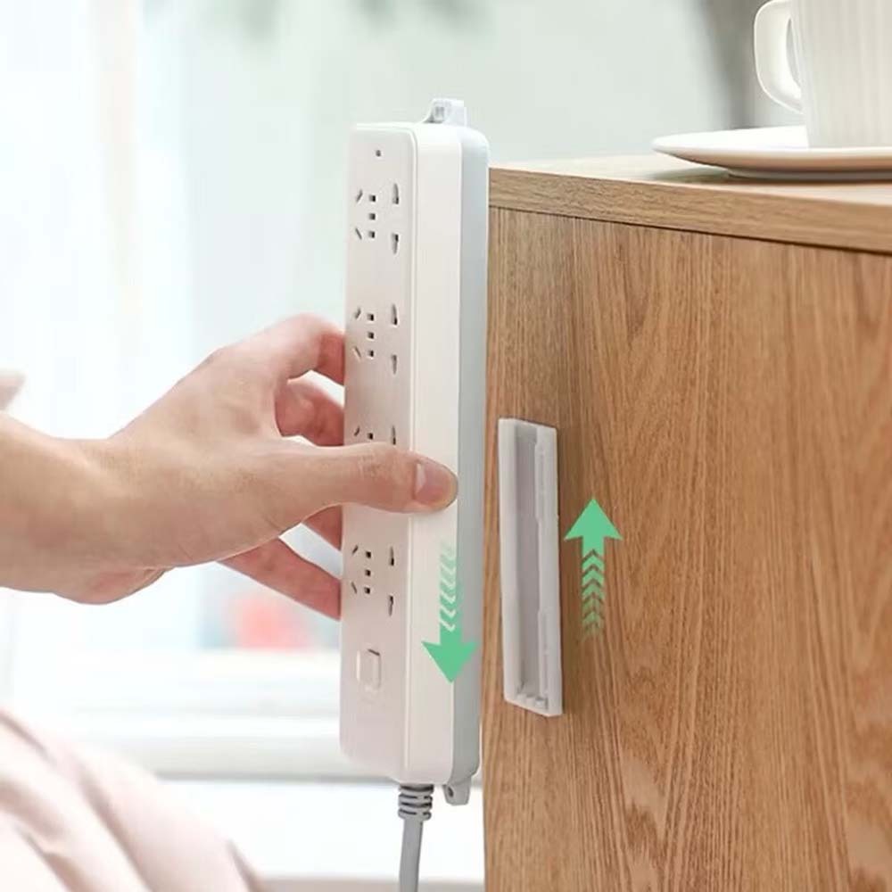 Fixador Multiuso Auto-Adesivo para Extensão e Tomada, Suporte Sem Perfuração para Casa