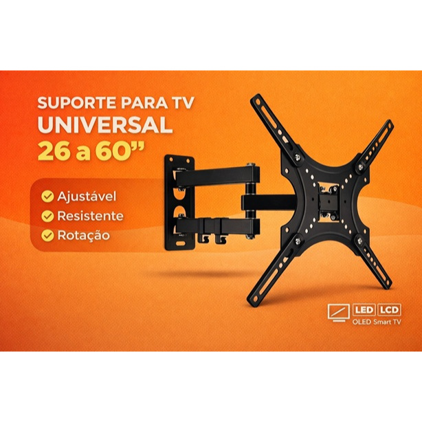 Suporte Para Tv Tri-articulado Lcd Led 26 32 40 42 47 50 55 60