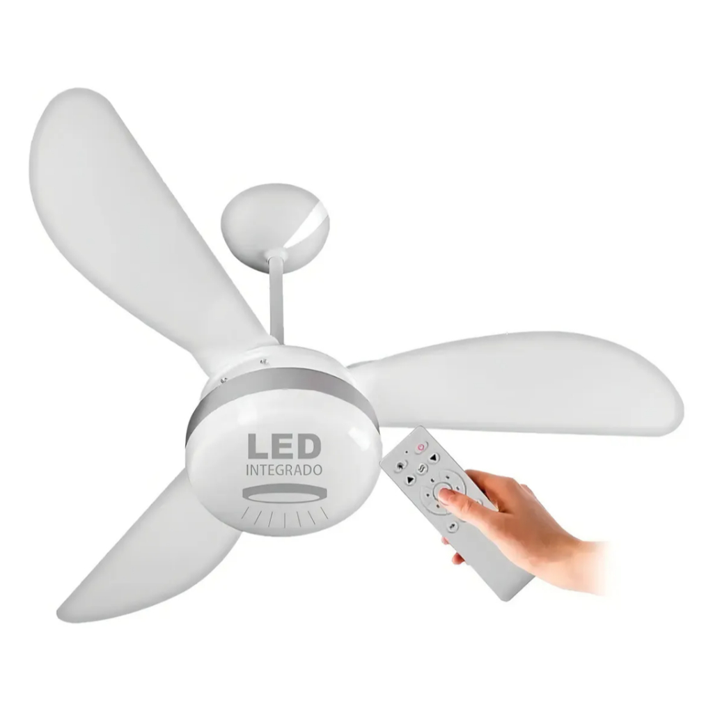 Ventilador De Teto Inverter Fênix Led 3 Pás Silver Com Controle Remoto Ventisol LED INTEGRADO