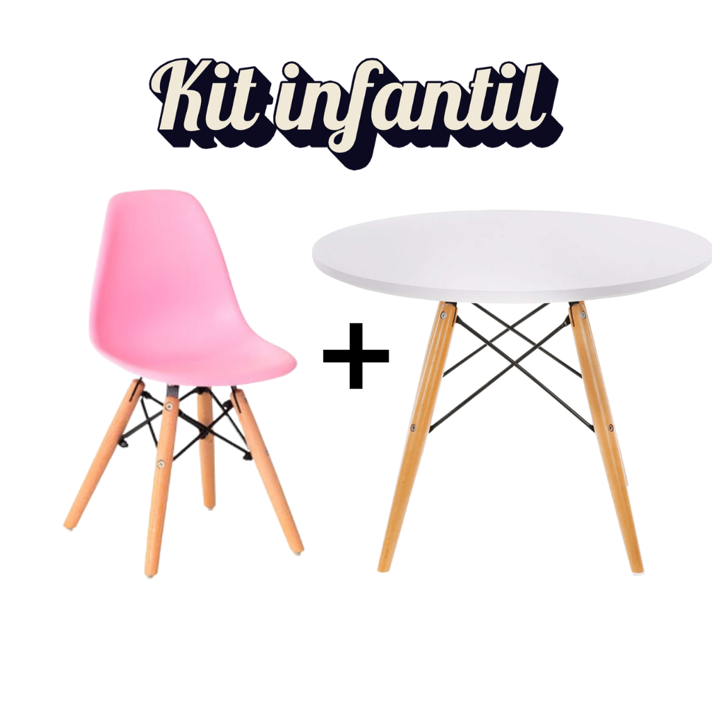 Kit Infantil Mesa e Cadeira Estilo Eiffel – Resistente e Confortável