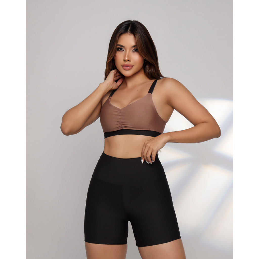 Conjunto Academia Blogueira Duas cores Conjunto Fitness Feminino Esporte Ciclismo