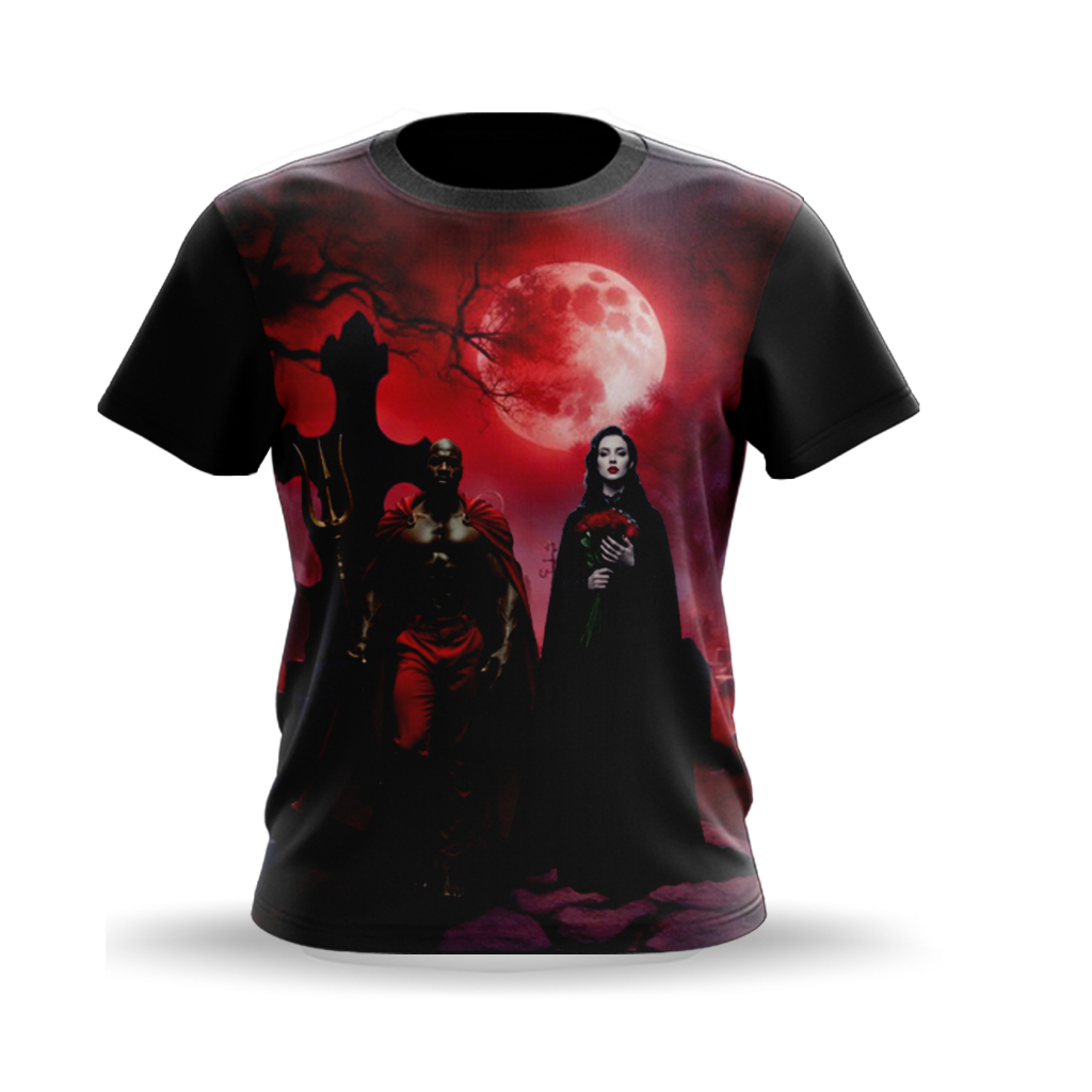 CAMISETA EXU MARABO E  MARIA PADILHA DAS ALMAS - UMBANDA & CANDOMBLÉ - TECIDO DRYFIT - SUBLIMADA - COD.520-1VERM