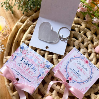 Chaveiro Espelho Dia da Mulher | Lembrancinha Feminina Delicado Brinde 8 de Março Mimo Personalizado