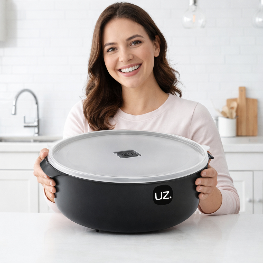 Pote Multiuso 5 Litros Premium Preto Cozinha Geladeira Despensa Freezer Organizador Alimentos UZ Utilidades
