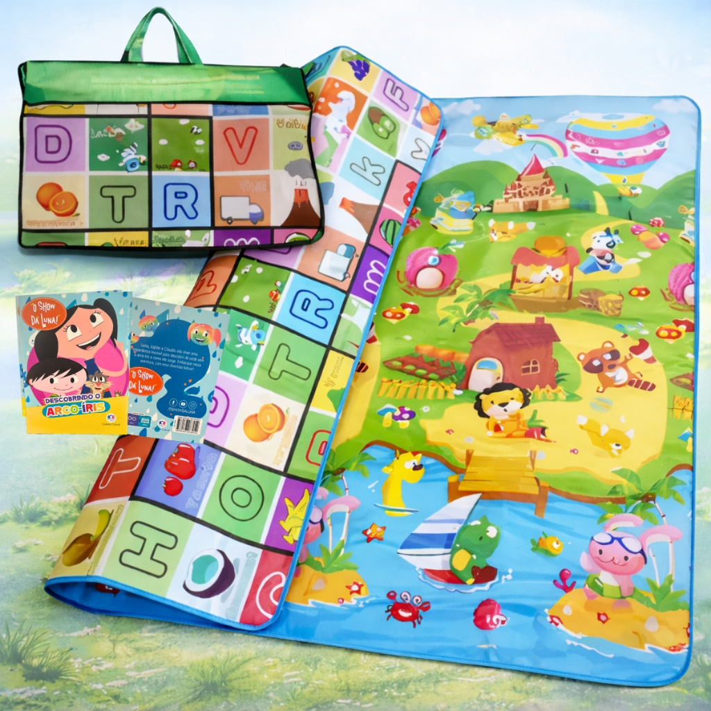Tapete Infantil Gigante 200x180cm Dupla Face 6mm Impermeável Dobrável Educativo em Oferta na Shopee