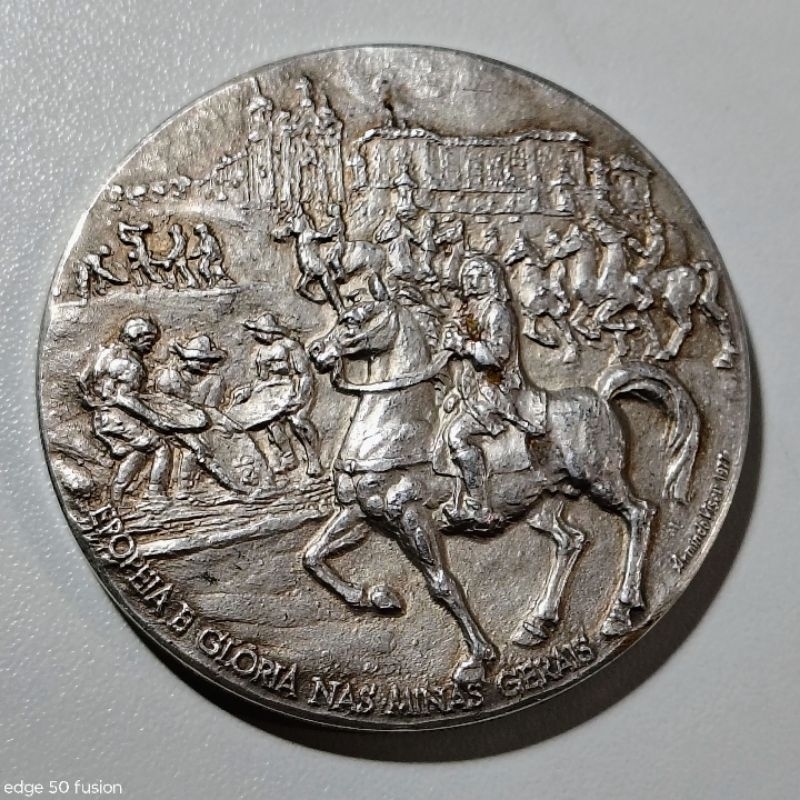 Medalha comemorativa "Epopeia e Gloria Nas Minas Gerais, cunhada na Casa da Moeda - Elimatec Moedas Antigas.