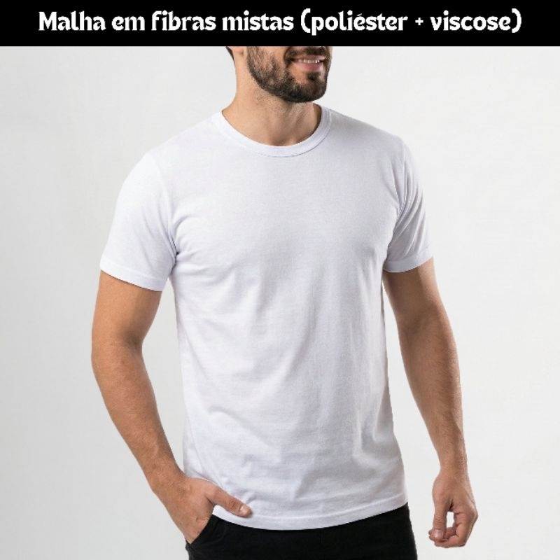 Kit 2 Camisetas Básicas Masculinas Poliéster com Viscose | Malha PV em Oferta na Shopee