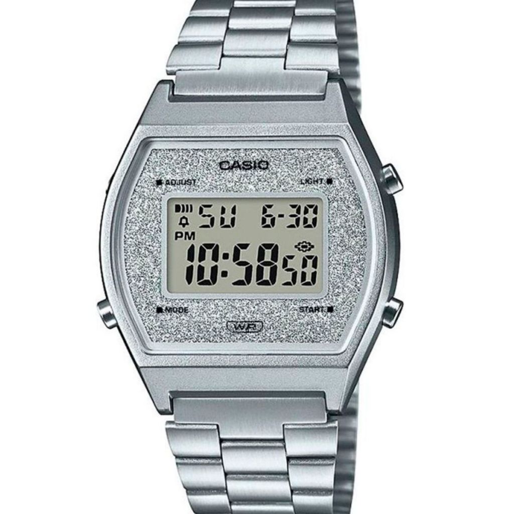 Relógio Casio Feminino Vintage Prata Gliter B640wdg-7df em Oferta na Shopee