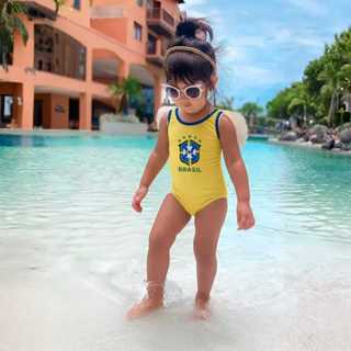 Body Infantil Brasil Copa CBF para Piscina Praia Criança em Oferta na Shopee