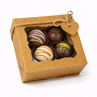 Caixa Para Presente Kraft Visor 11x11x4 Tampa E Fundo 40 Un em Oferta na Shopee