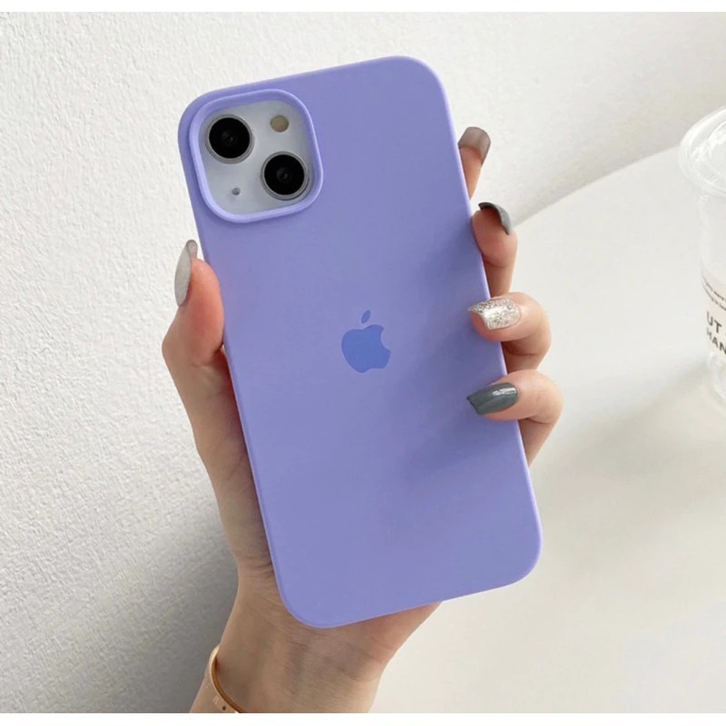 Capa Case Capinha Aveludada Silicone cor LILAIS para iPhone XS/XR/7G/8PLUS/16E/11/12/13/14/15/16/17 PROMAX