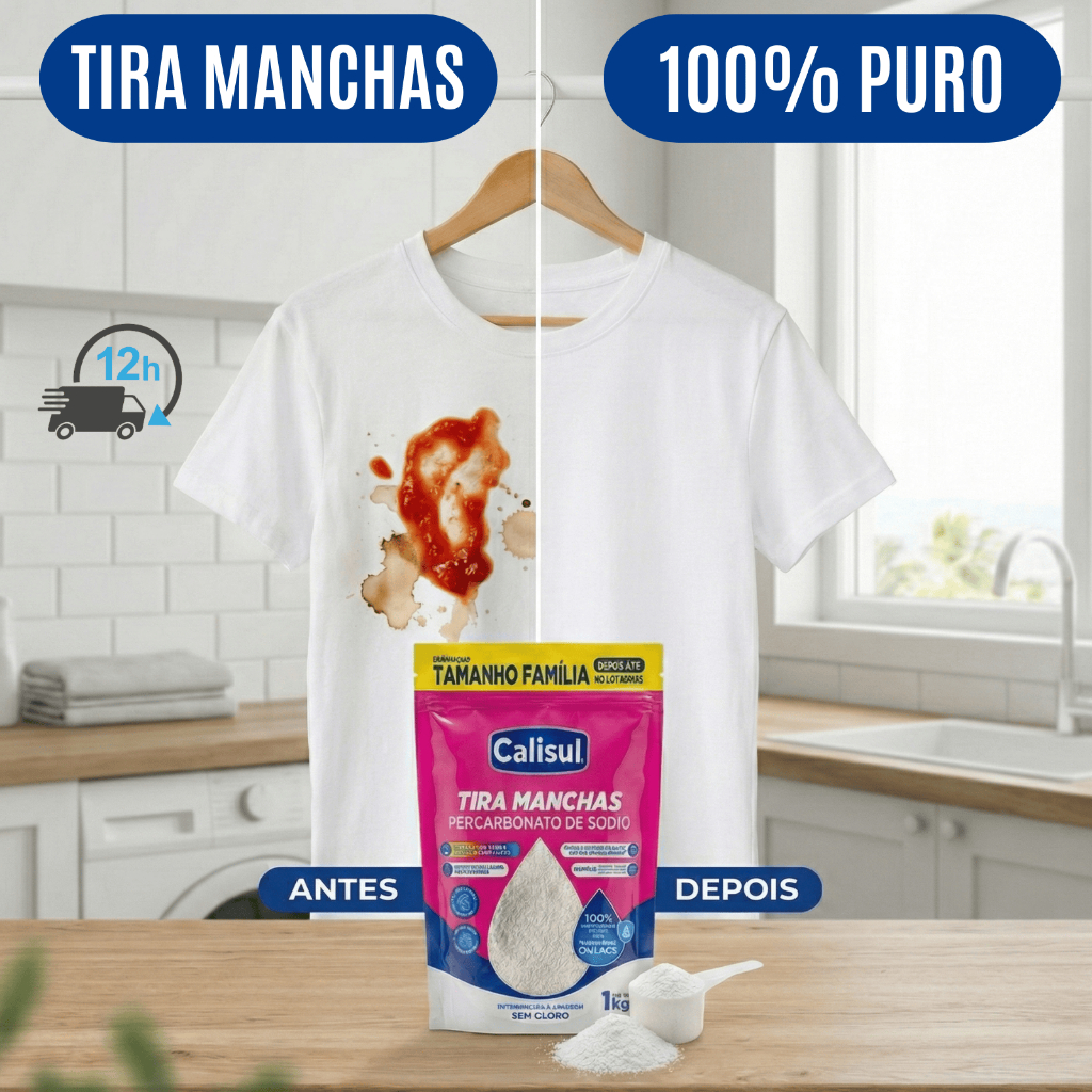 Percarbonato de Sódio 100% Puro Tira Manchas Limpeza Em Geral Roupas Brancas 500g/1kg /2kg