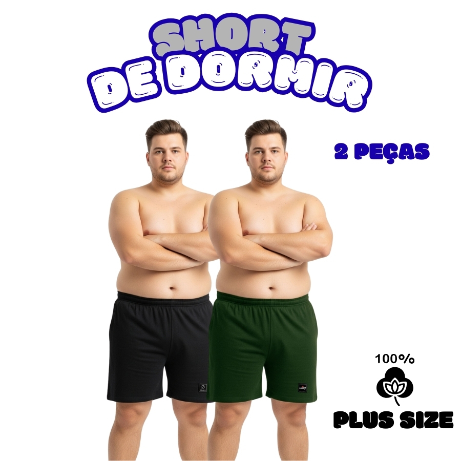 Kit 2 Cuecas Samba Canção Plus Size Masculina Algodão Leve Confortável Qualidade Premium
