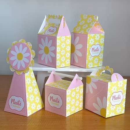 Kit de Caixinhas Margarida Personalizada| Aniversario| Lembrancinha | Festa Infantil