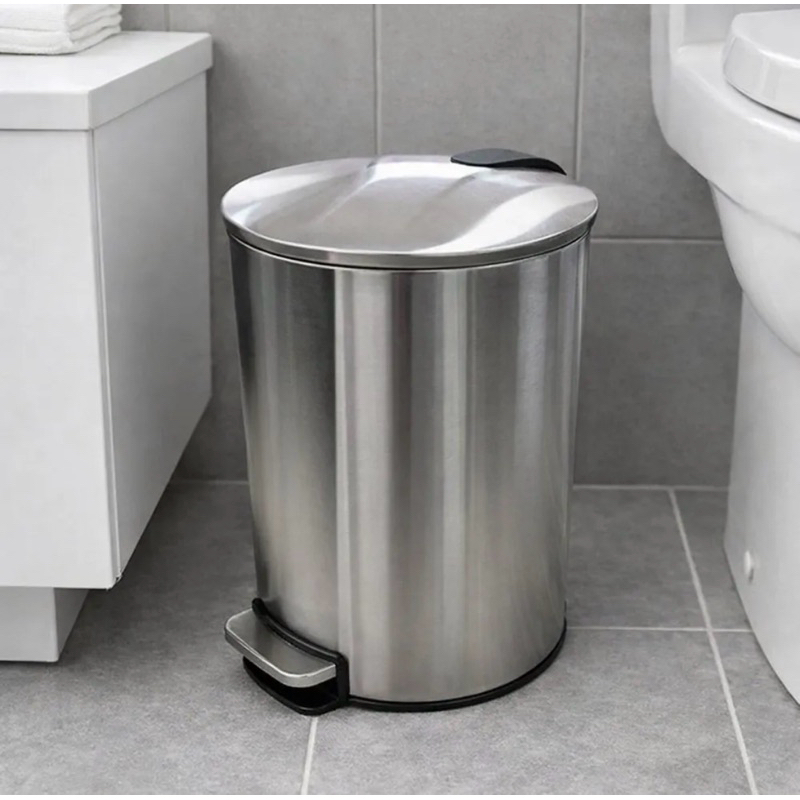Lixo Lixeira Inox Pedal Balde Removível 3L5L12L Tampa Soft Close Anti Odor Banheiro Cozinha Resistente Compacta Durável