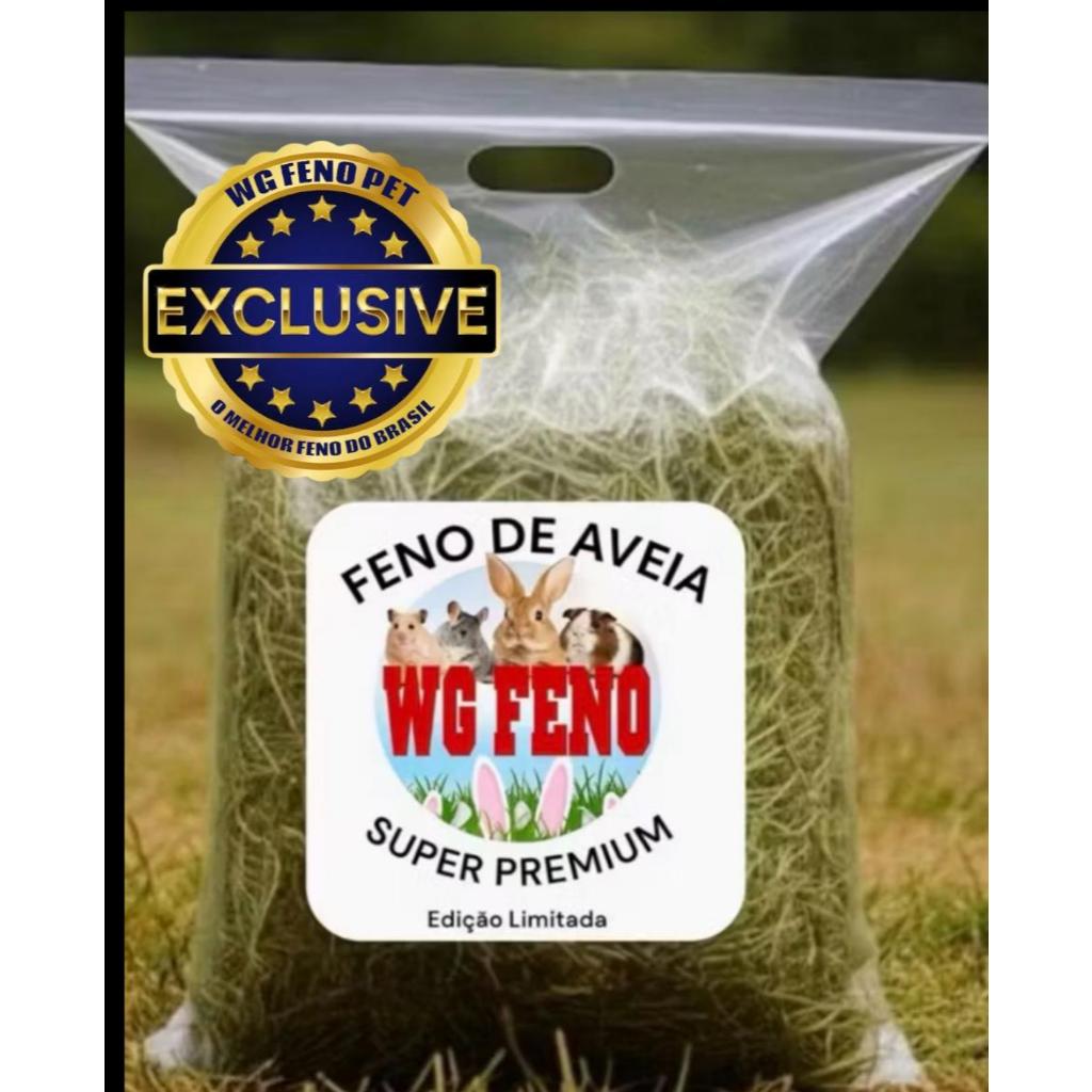 500 G- Mix de Feno de AVEIA com Feno de TIFTON 85 p/ Coelhos e roedores - EXCLUSIVO WG FENO PET