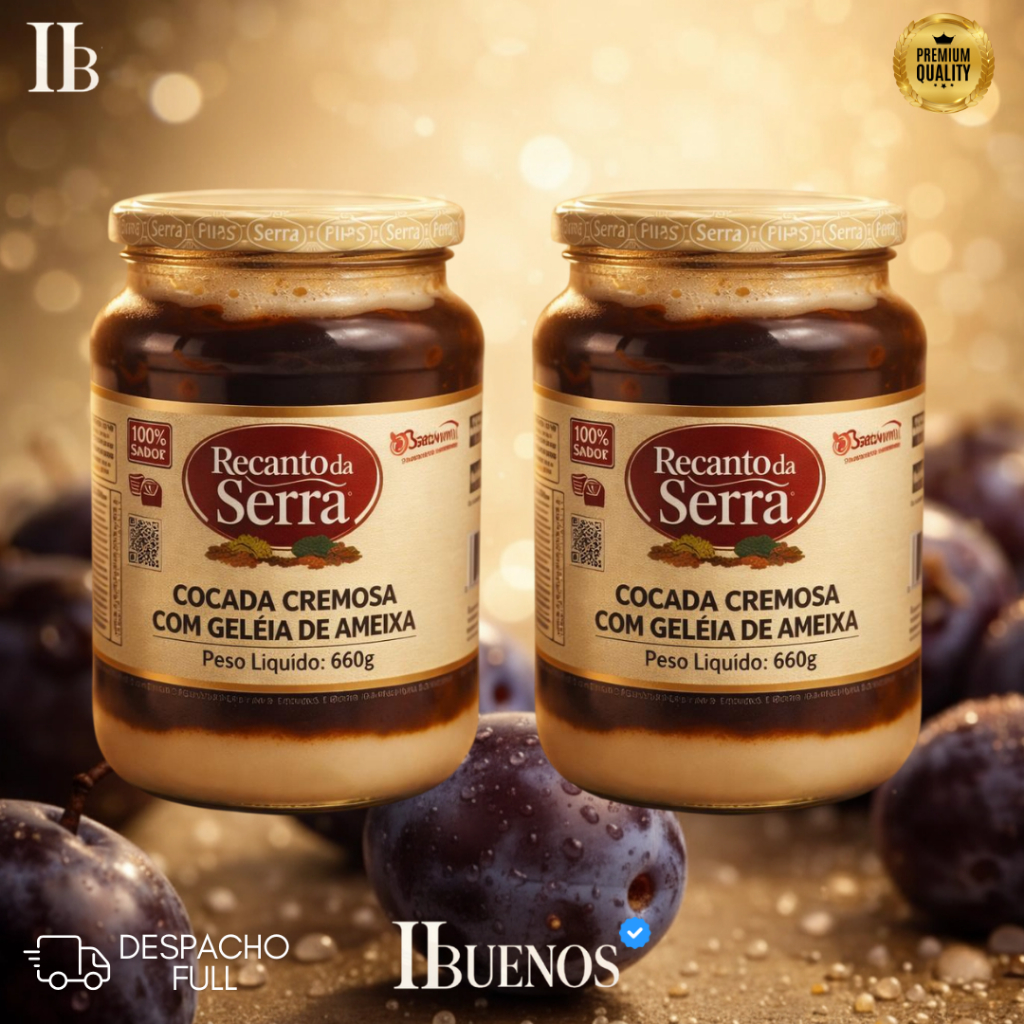 Cocada Cremosa Com Geleia de Ameixa 660gr - Recanto da Serra (Monte seu Kit)