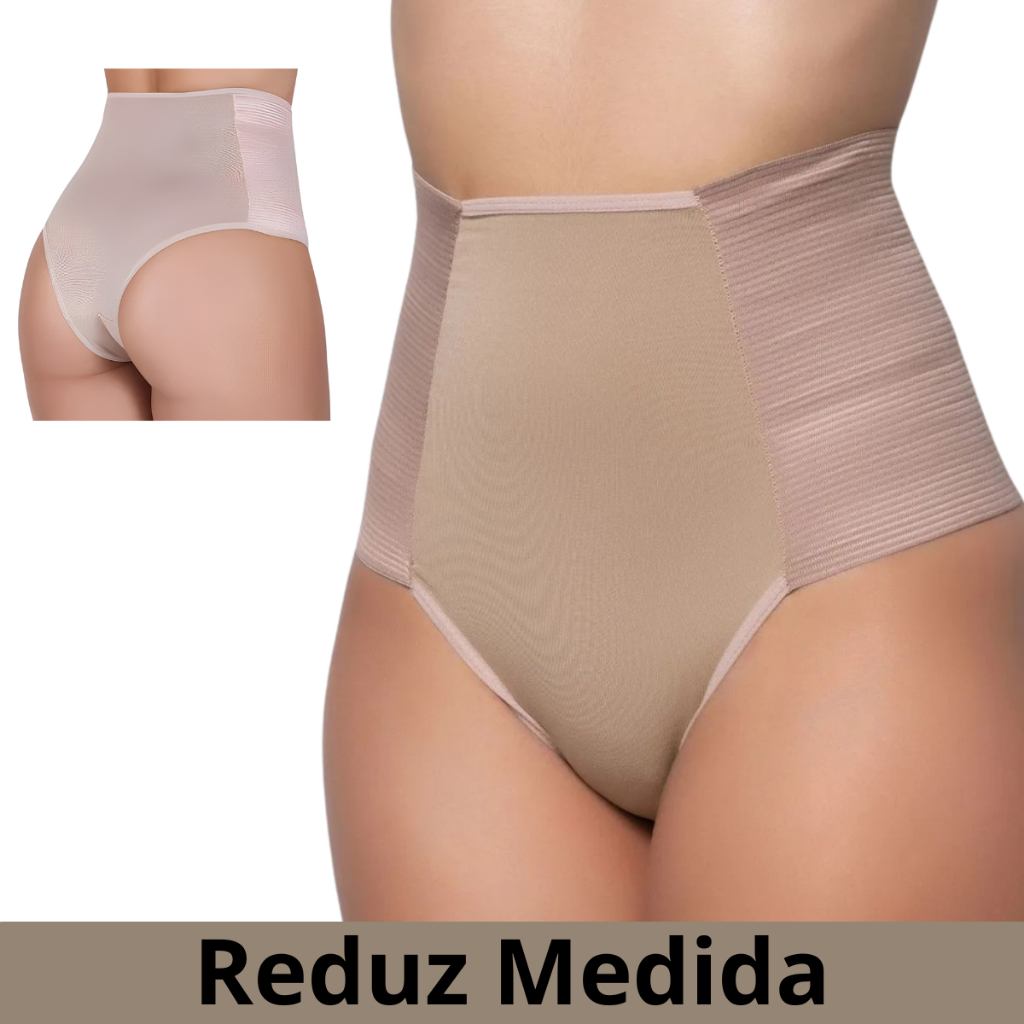 kit Calça Cinta Modeladora Alta Compressão Calcinha Cós Alto Seca Barriga Pós Parto Confortável