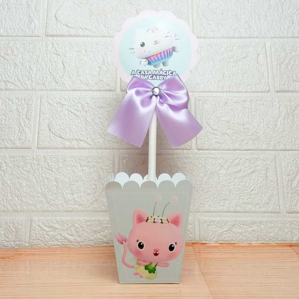 Centro de Mesa Personalizada - Cachepô - Semi-Montadas - Lembrancinha para Festas - Casa Mágica da Gabby
